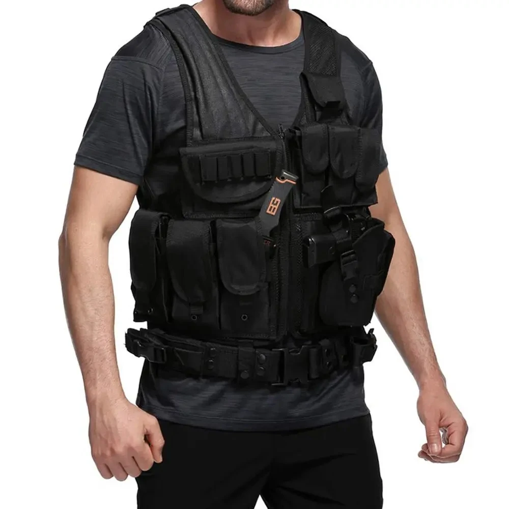 Adjustable Molle Tactical Vest Security Combat Body Armor Vests Security Hunting Army Outdoor CS Game Airsoft Training Jacket - Image 3