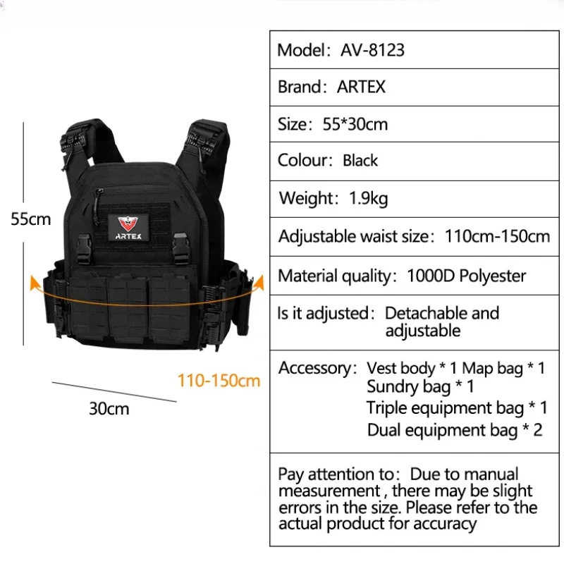 New combat vest 6094 quick detachable light laser cut vest black gear to carry airsoft carrier combat equipment - Image 6
